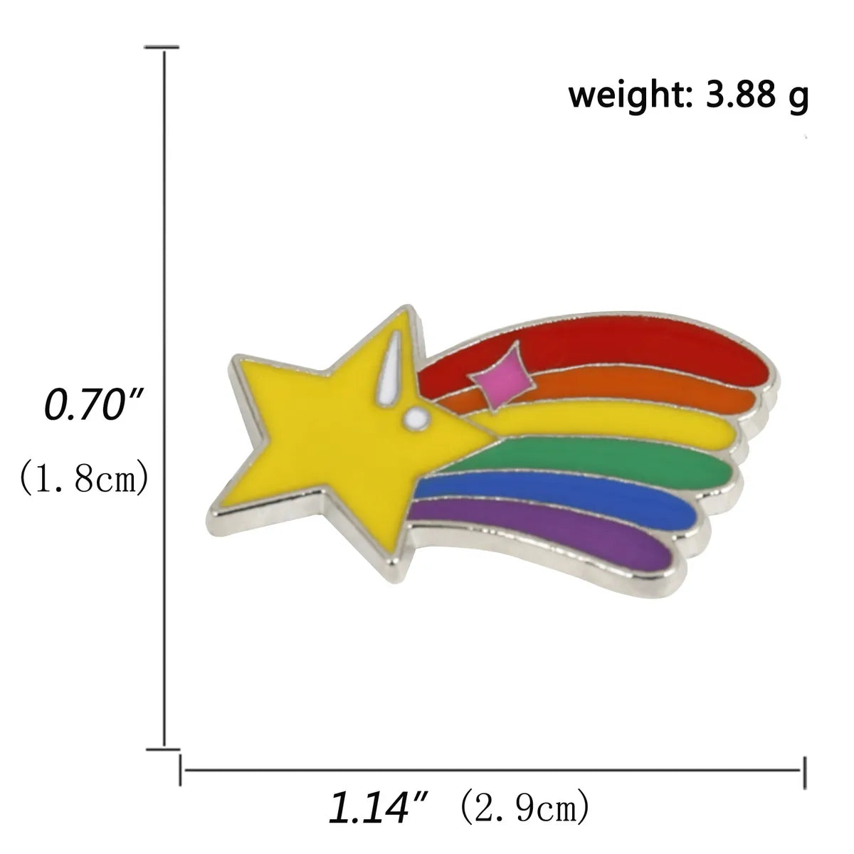 Heart-Shaped Rainbow Pride Gay Cartoon Colorful Banner Alloy Brooch