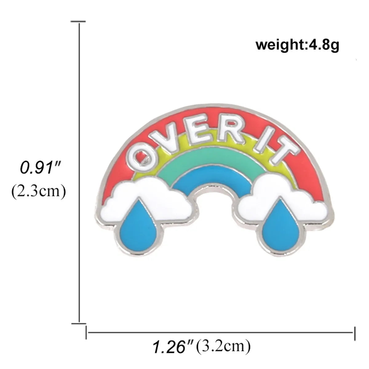 Heart-Shaped Rainbow Pride Gay Cartoon Colorful Banner Alloy Brooch