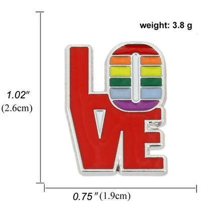 Heart-Shaped Rainbow Pride Gay Cartoon Colorful Banner Alloy Brooch