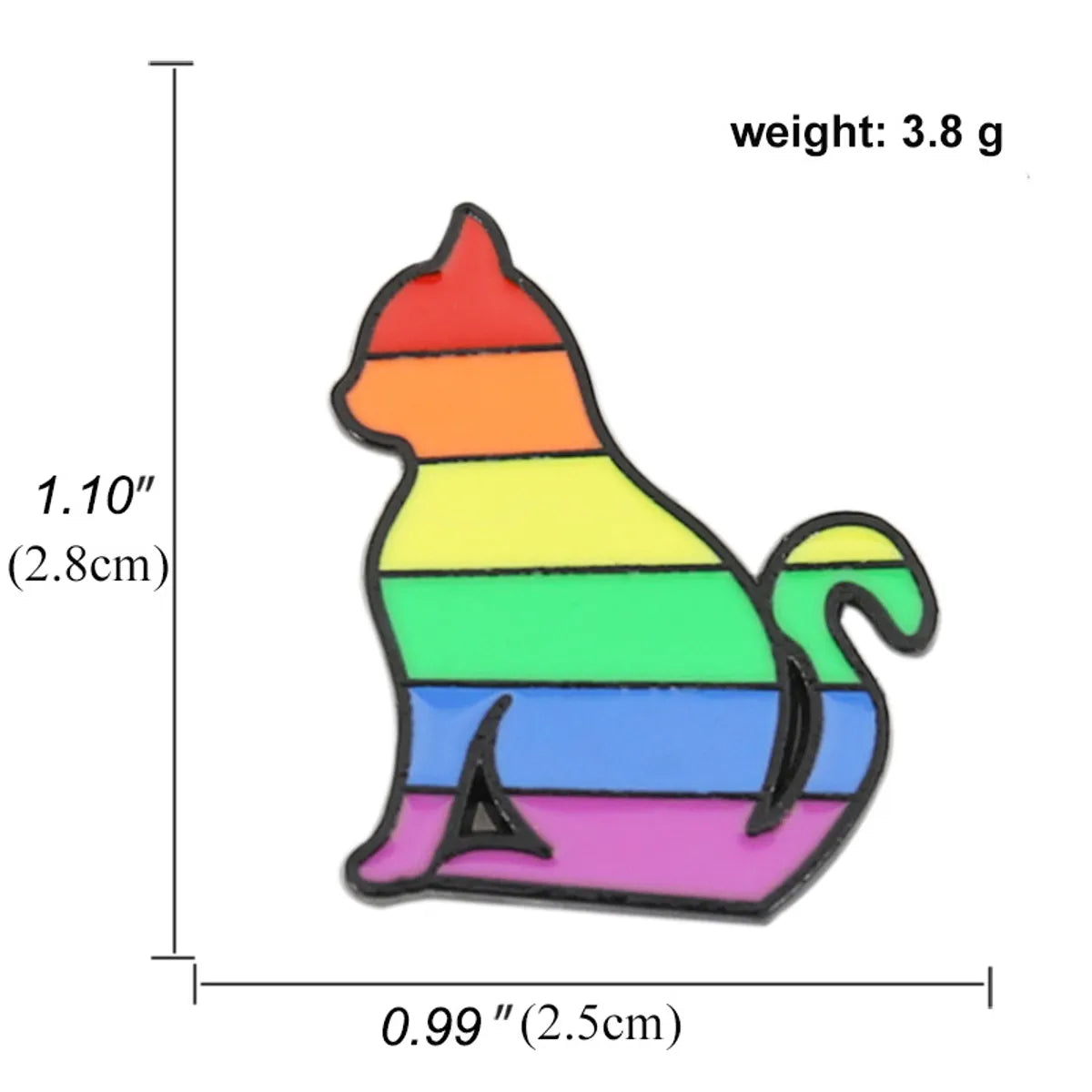 Heart-Shaped Rainbow Pride Gay Cartoon Colorful Banner Alloy Brooch