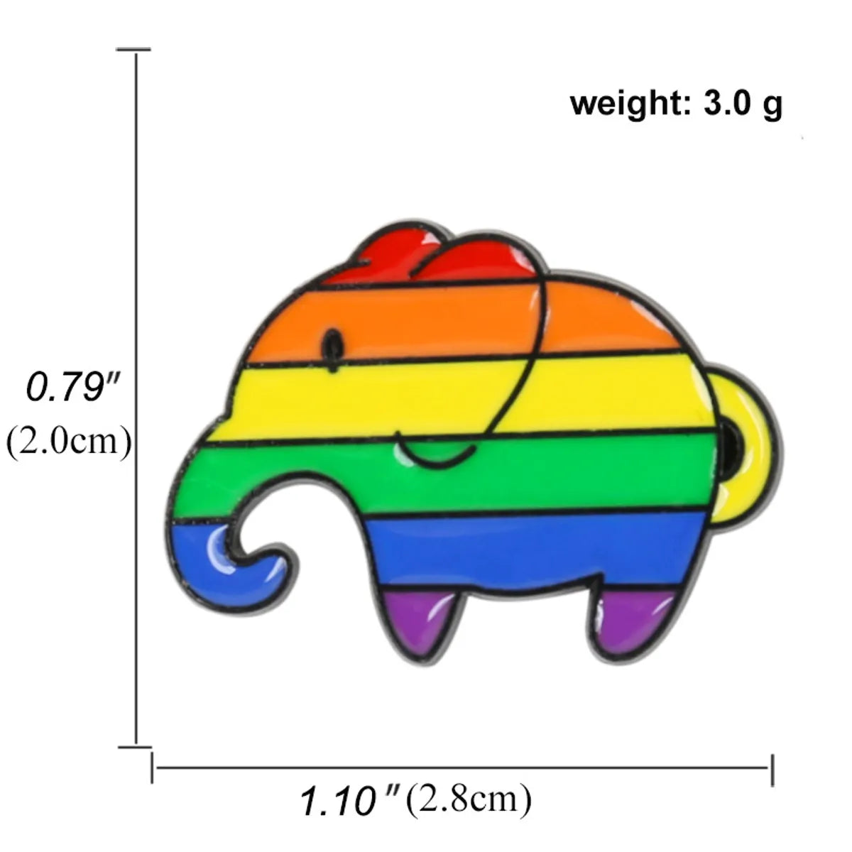 Heart-Shaped Rainbow Pride Gay Cartoon Colorful Banner Alloy Brooch