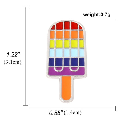 Heart-Shaped Rainbow Pride Gay Cartoon Colorful Banner Alloy Brooch