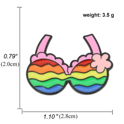 Heart-Shaped Rainbow Pride Gay Cartoon Colorful Banner Alloy Brooch