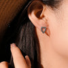 Heart Shaped S925 Sterling Silver Fashion Earrings With Electroplating Platinum 18K Gold For Women