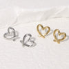 Heartd Stainless Steel Ear Studs With Electroplating Simple Sweet Cold Style For Women