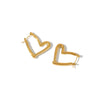 Heart Shaped Stainless Steel Earrings For Women With Vacuum Plated Gold Tone Finish Simple Geometric Fashion Style