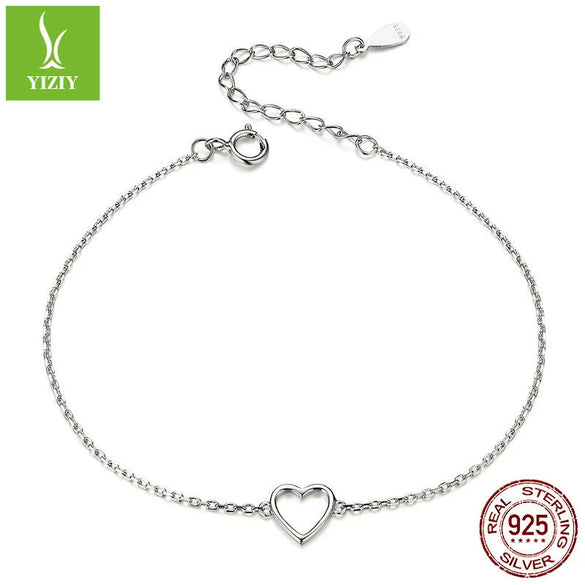 Heartshaped Adjustable Hollow Bracelet With Cross Design For Ladies Made Of Silver Electroplated Simple Fashion Original New Jewelry