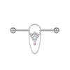 Heartshaped Butterfly Ear Bone Studs Ear Bridge Earrings Copper Titanium Steel Electroplating Jewelry