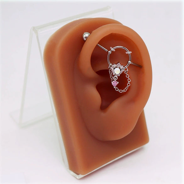 Heartshaped Butterfly Ear Bone Studs Ear Bridge Earrings Copper Titanium Steel Electroplating Jewelry