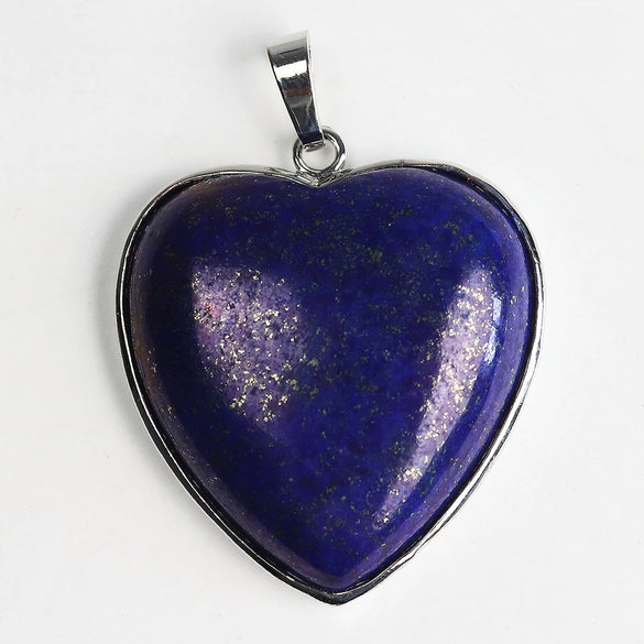 Heartshaped Copper Pendant With Silvertone Electroplated Edge And Turquoise Crystal Agate Semiprecious Stone Inlay