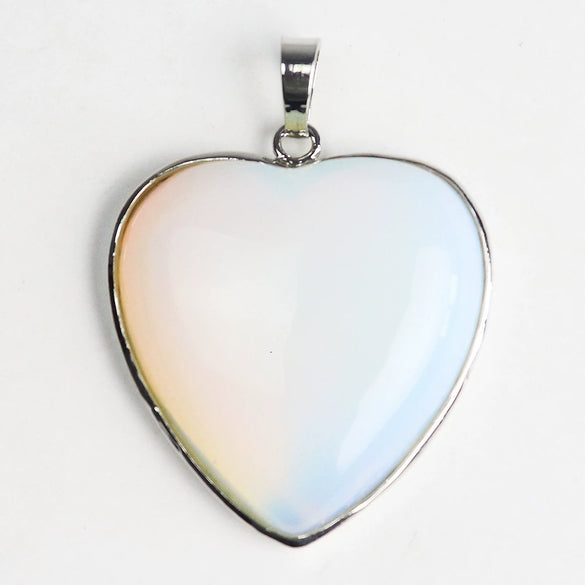 Heartshaped Copper Pendant With Silvertone Electroplated Edge And Turquoise Crystal Agate Semiprecious Stone Inlay