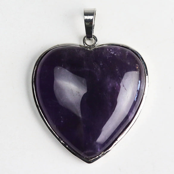Heartshaped Copper Pendant With Silvertone Electroplated Edge And Turquoise Crystal Agate Semiprecious Stone Inlay
