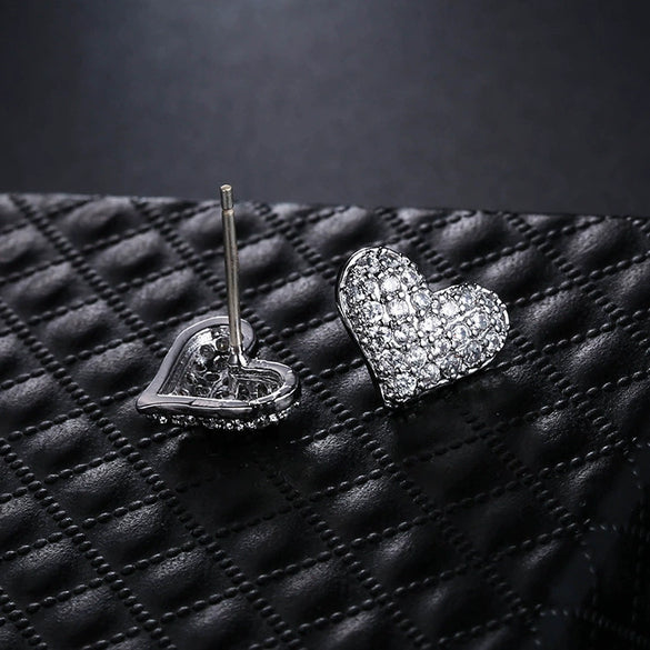 Heartshaped Earrings S925 Sterling Silver Earrings Aaa Grade Zircon Micro Inlay Female Earrings Fashion Accessories  Sales