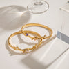 Heartshaped Stainless Steel Bracelet With Zircon Accents And Vacuumplated Finish Simple Trendy Women's Fashion Jewelry