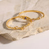 Heartshaped Stainless Steel Bracelet With Zircon Accents And Vacuumplated Finish Simple Trendy Women's Fashion Jewelry