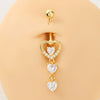 Heartshaped Stainless Steel Electroplated Navel Ring For Women