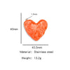 Heartshaped Stainless Steel Pendant With Dripping Oil Pattern For Jewelry Making