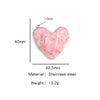 Heartshaped Stainless Steel Pendant With Dripping Oil Pattern For Jewelry Making