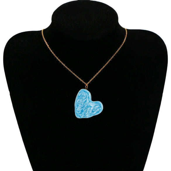 Heartshaped Stainless Steel Pendant With Dripping Oil Pattern For Jewelry Making