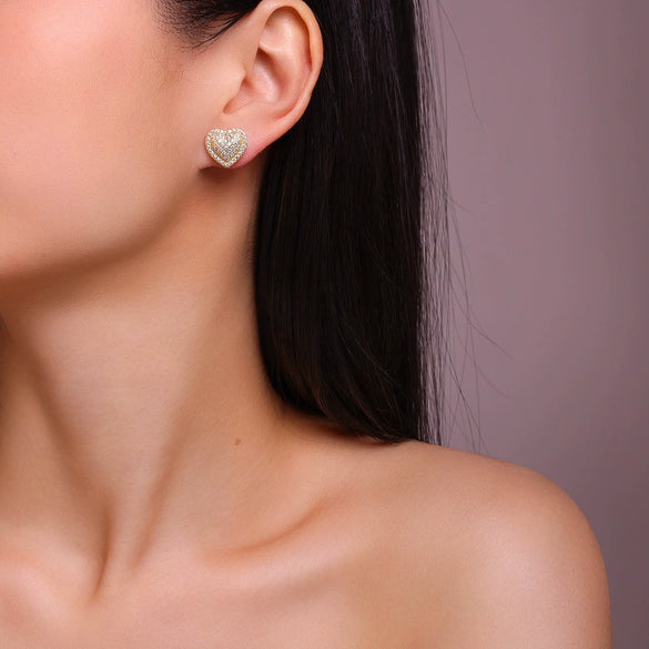 Heartshaped 925 Sterling Silver Moissanite Earrings
