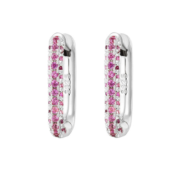 Heavy Industry Micropaved Zircon Earrings Copper Plated With Real Gold Geometric Light Luxury Style For Women Seiko