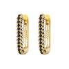 Heavy Industry Micropaved Zircon Earrings Copper Plated With Real Gold Geometric Light Luxury Style For Women Seiko