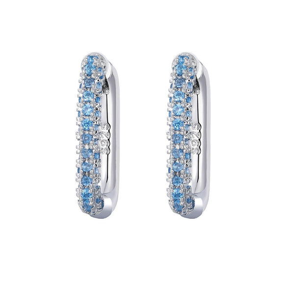 Heavy Industry Micropaved Zircon Earrings Copper Plated With Real Gold Geometric Light Luxury Style For Women Seiko