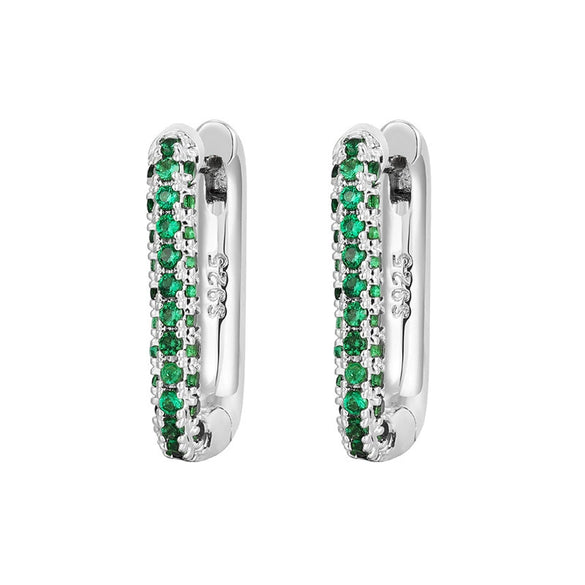 Heavy Industry Micropaved Zircon Earrings Copper Plated With Real Gold Geometric Light Luxury Style For Women Seiko