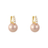Hemp Gray Pink Pearl Women's Light Luxury Niche Highend Geometric Alloy Earrings With Electroplating