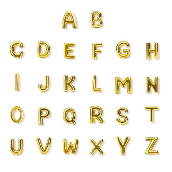 High End Copper Letter Pendant With Glossy Electroplated Finish Simple Versatile Alphabet Charm For Necklaces And Bracelets