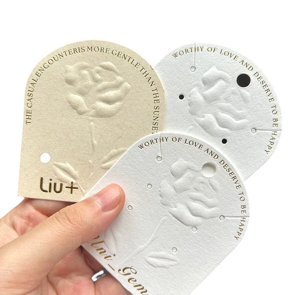 High End Jewelry Display Cardboard Packaging With Hot Stamping Logo And Stereo Rose Tissue Paper Printing