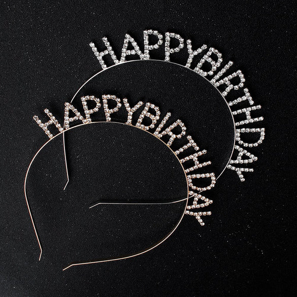 High End Rhinestone Children’s Headband With English Alphabet Letter Design Electroplated Party Hair Accessory
