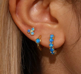 High Grade Dopamine Earrings For Women With 925 Sterling Silver Geometric Pattern Zirconia Design Ear Buckle Commuter Style Slimming For Round Face
