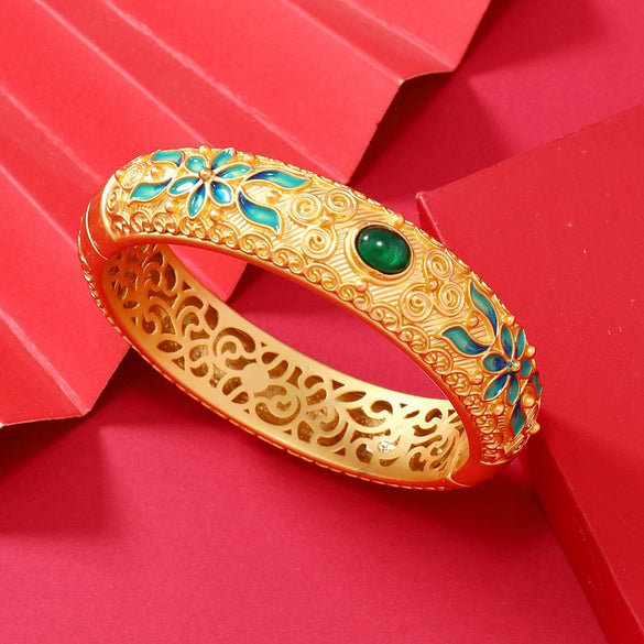 High Grade Double Layer Beijing Enamel Cloisonne Craft Electroplated Bracelet Accessories
