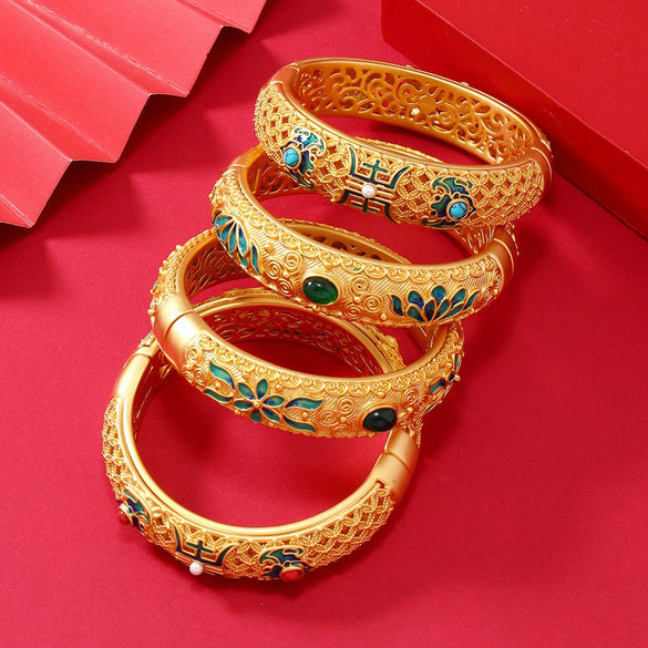 High Grade Double Layer Beijing Enamel Cloisonne Craft Electroplated Bracelet Accessories