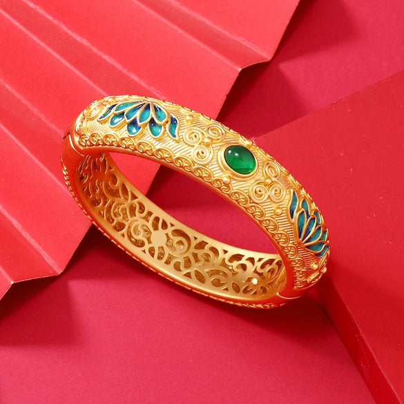 High Grade Double Layer Beijing Enamel Cloisonne Craft Electroplated Bracelet Accessories