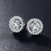 High Grade Jewelry Full Set With Round Earrings And Disc Micro Set Zircon Copper Material Crown Patterned Diamond Treated