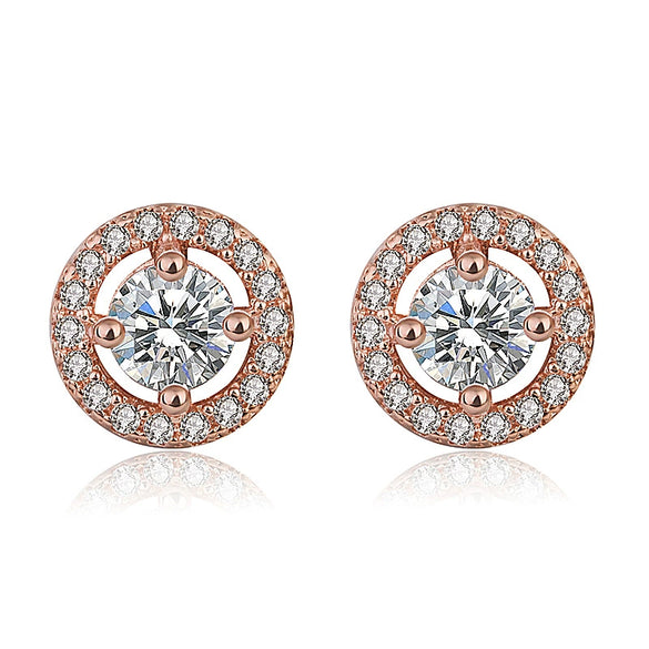 High Grade Jewelry Full Set With Round Earrings And Disc Micro Set Zircon Copper Material Crown Patterned Diamond Treated