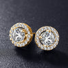 High Grade Jewelry Full Set With Round Earrings And Disc Micro Set Zircon Copper Material Crown Patterned Diamond Treated