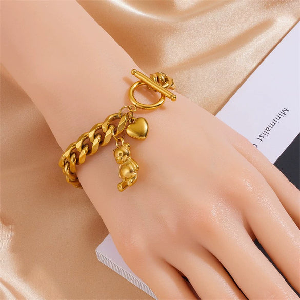 High Grade Retro Elegant Titanium Steel Pendant Bracelet With Metal Diamond Embedded Hollow Life Tree Design Geometric Pattern And Electroplating Treatment