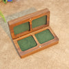 High Grade Solid Black Walnut Wood Jewelry Box Square Carved Ring And Medal Box With Flocking Cloth Lining Engraved Logo Packaging