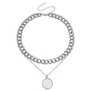 High Grade Stitching Imitation Fritillaria Pendant Necklace For Women Alloy Material Geometric Pattern Electroplating Treatment Twist Chain
