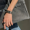 High Grade Titanium Steel Geometric Watch Chain Bracelet With Textured Personality Style For Unisex Daily Wear Accessories