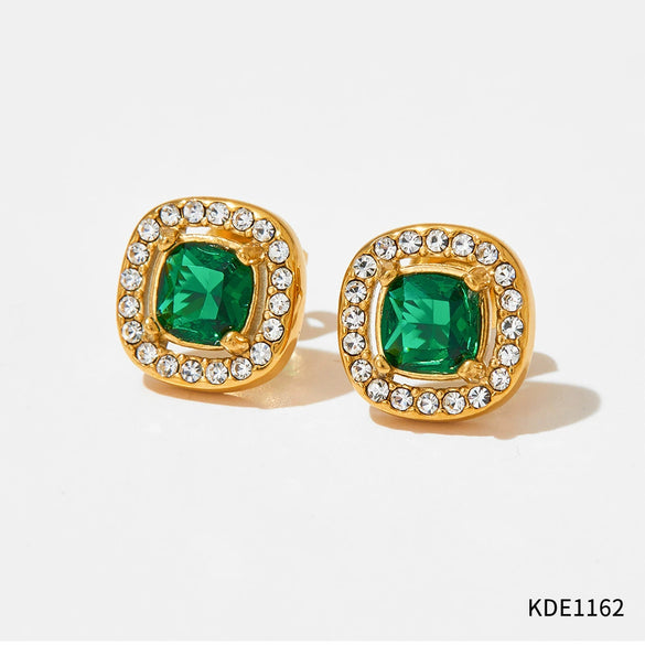 High Grade Women's Elegant Light Luxury Fashion Earrings In Heart And Geometric Shape Made Of Stainless Steel With Electroplating Design