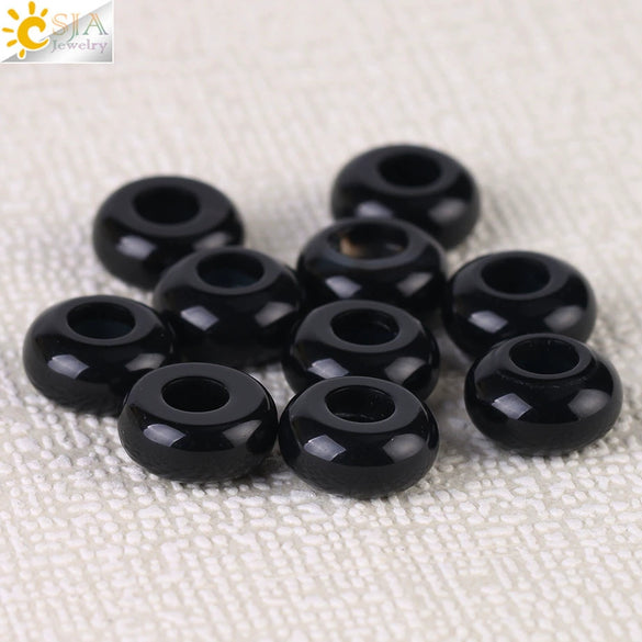 High Quality Natural Stone Large Hole Round Loose Beads Cut Stone Beads For Jewelry Making Necklaces And Bracelets Wholesale