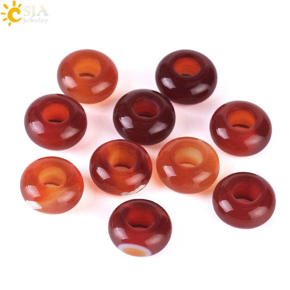 High Quality Natural Stone Large Hole Round Loose Beads Cut Stone Beads For Jewelry Making Necklaces And Bracelets Wholesale