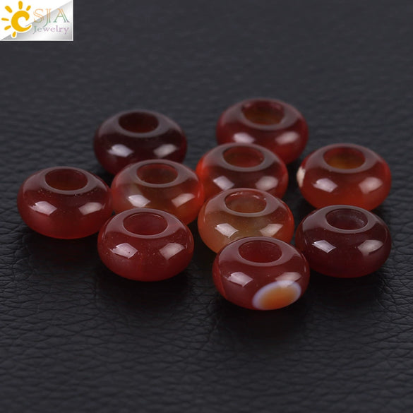 High Quality Natural Stone Large Hole Round Loose Beads Cut Stone Beads For Jewelry Making Necklaces And Bracelets Wholesale