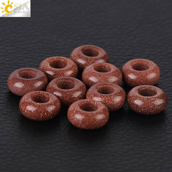 High Quality Natural Stone Large Hole Round Loose Beads Cut Stone Beads For Jewelry Making Necklaces And Bracelets Wholesale