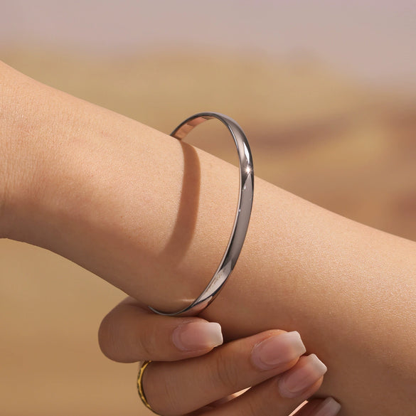 High Quality Plain Ring Bracelet Electroplated 18K Gold Stainless Steel Fashion Geometric Luxury Accessories