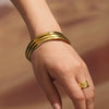 High Quality Plain Ring Bracelet Electroplated 18K Gold Stainless Steel Fashion Geometric Luxury Accessories